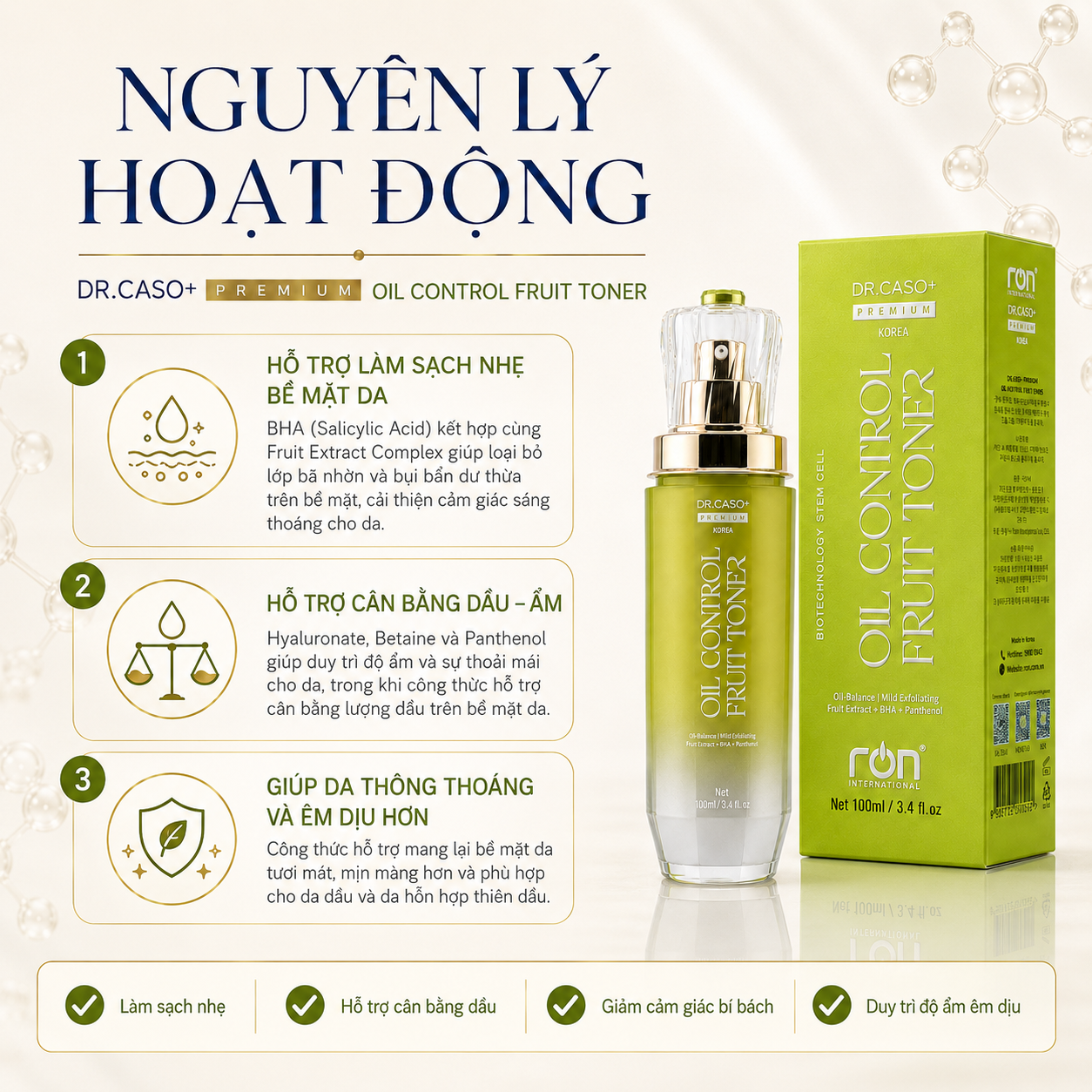DR.CASO+ PREMIUM OIL CONTROL FRUIT TONER/Nước Cân Bằng Kiểm Soát Dầu Đa Tầng – Công Nghệ Chiết Xuất Trái Cây Sinh Học